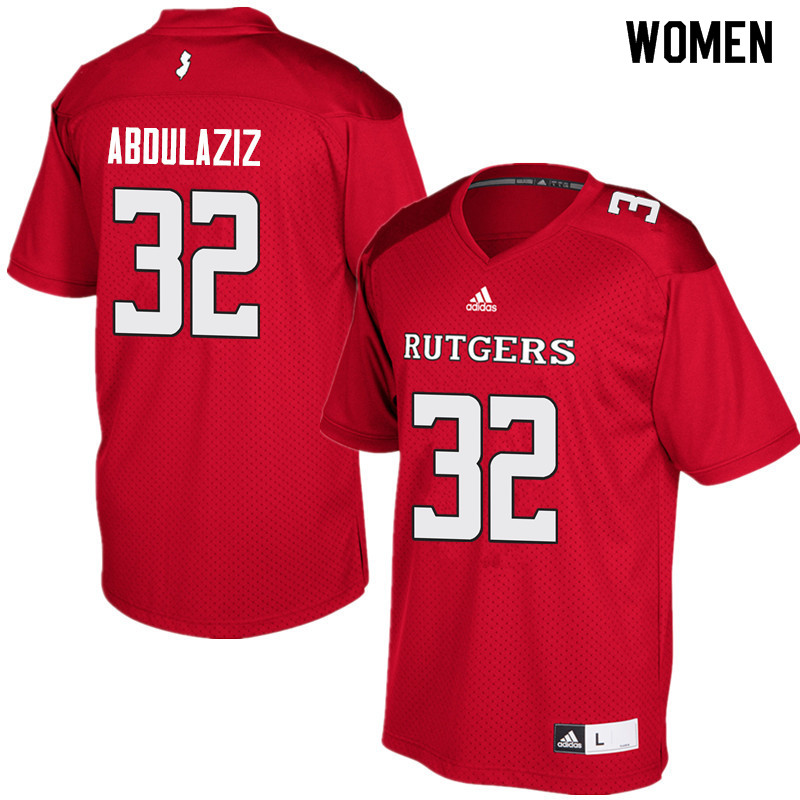 Women #32 Rani Abdulaziz Rutgers Scarlet Knights College Football Jerseys Sale-Red